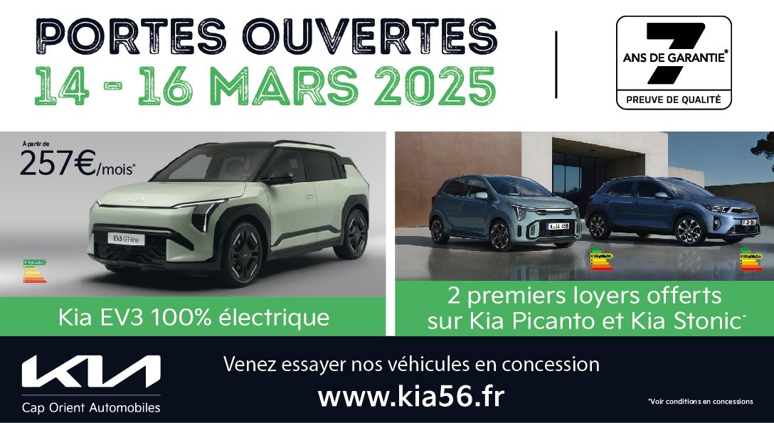 Portes Ouvertes Kia Lorient Vannes Mars 2025 Kia EV3 Kia Picanto Kia Stonic