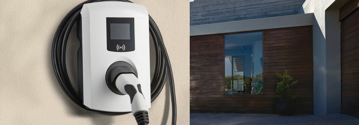 Wallbox installée dans un garage pour recharger un véhicule électrique Kia à domicile dans le Morbihan